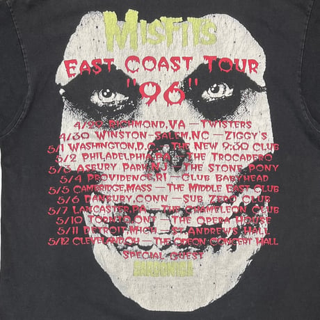 MISFITS BIG SKULL GREEN TEXT EAST COAST TOUR 1996 GILDAN XL 4616