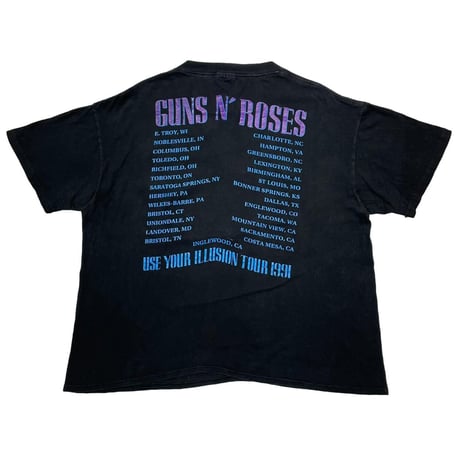 GUNS N' ROSES TOUR 1991 USE YOUR ILLUSION BLACK BROCKUM XL 3425
