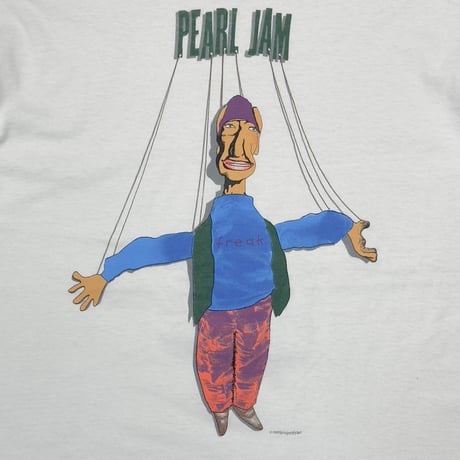 PEARL JAM 1993 FREAK WHITE FRUIT OF THE LOOM LARGE 0517