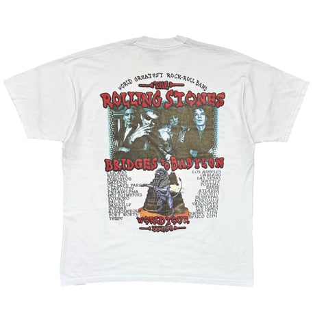 THE ROLLING STONES BRIDGES TO BABYLON WORLD TOUR AMERICAN FLAG BOOTLEG WHITE FOTL XL 7773