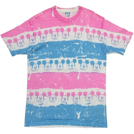 DISNEY VINTAGE MICKEY MOUSE BORDER OVP WHITE BLUE PINK OSFA FITS LARGE 4851