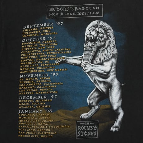 ROLLING STONES BRIDGES TO BABYLON WORLD TOUR 1997 BLACK ANVIL XL 6835