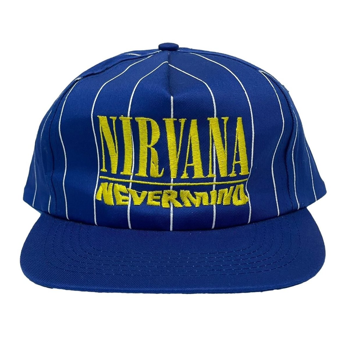 NIRVANA STRIPED NEVERMIND LOGO CAP BLUE SNAPBAC
