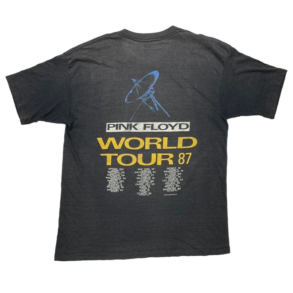 PINK FLOYD WORLD TOUR 87 ヴィンテージバンドTシャツ Vintage 1987 Pink Floyd World Tour Shirt - TokoPyramid