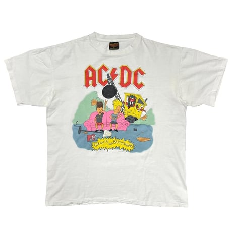 AC/DC BEAVIS AND BUTT-HEAD WORLD TOUR 1996 WHITE BROCKUM XL 2259