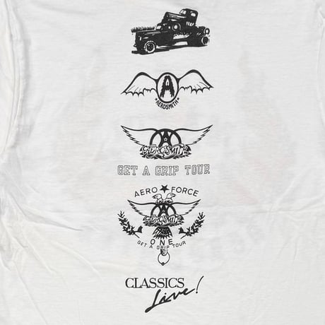 AEROSMITH 1994 MAMA KIN MA KIN WHITE GIANT BY TULTEX LARGE 4334