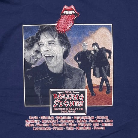 THE ROLLING STONES BRIDGE TO BABYLON BOOTLEG LION SPIKE TONGUE NAVY XL 3899