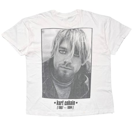 NIRVANA KURT COBAIN MEMORIAL MONOCHROME WHITE FITS XL 3052