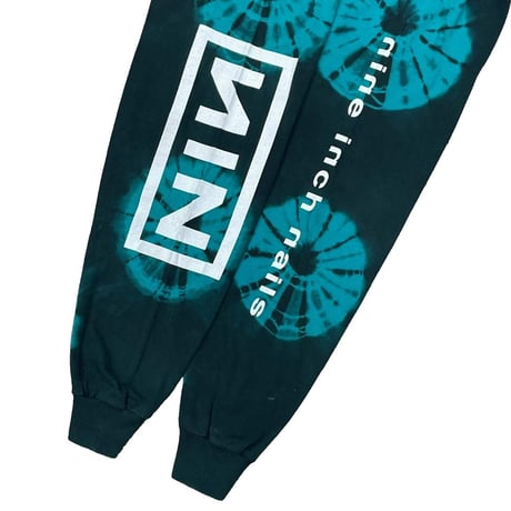 NINE INCH NAILS NIN SIN LOGO LS TIE DYE GREEN BLACK XL 1950