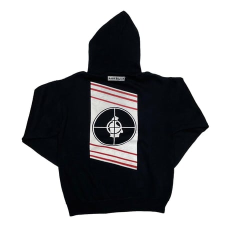 PUBLIC ENEMY DOUBLE SIDE TARGET LOGO HOODIE BLACK LARGE 0843