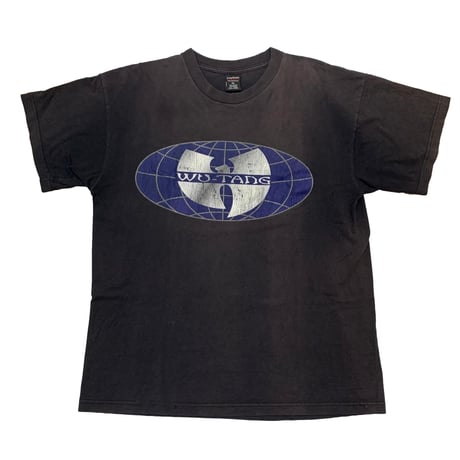 WU-TANG CLAN BLUE LOGO ALL MEMBER TEE BLACK POLYGRAM XL 5665