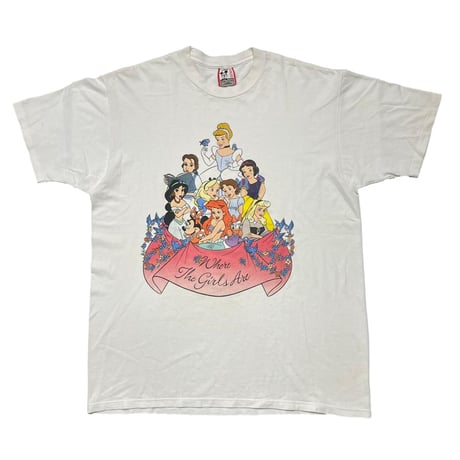 DISNEY VINTAGE PRINCESS WHERE THE GIRLS ARE TEE WHITE XL 6908
