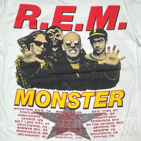R.E.M. 1995 MONSTER TOUR 1995 TEE WHITE OSFA 4593