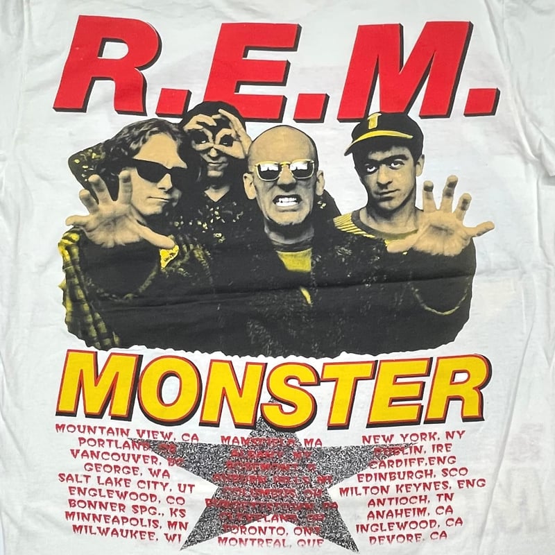 R.E.M. 1995 MONSTER TOUR 1995 TEE WHITE OSFA 45