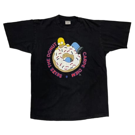 THE SIMPSONS CARPE DIEM SEIZE THE DONUT TEE BLACK LARGE 6840