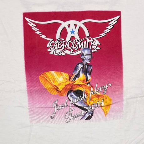AEROSMITH SORAYAMA JUST PUSH PLAY TOUR 2001 WHITE FRUIT OF THE LOOM XL 0725