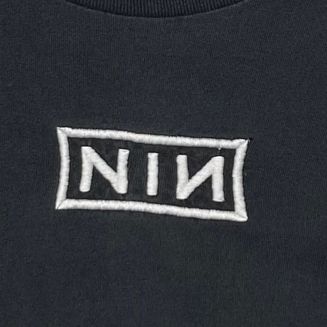 NINE INCH NAILS NIN EMBROIDERY BOX LOGO LS BLACK ALL SPORT XL 1596