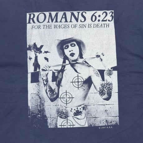 MARILYN MANSON BESTIALITY ROMANS 6:23 BOOTLEG NAVY FITS XL 5061