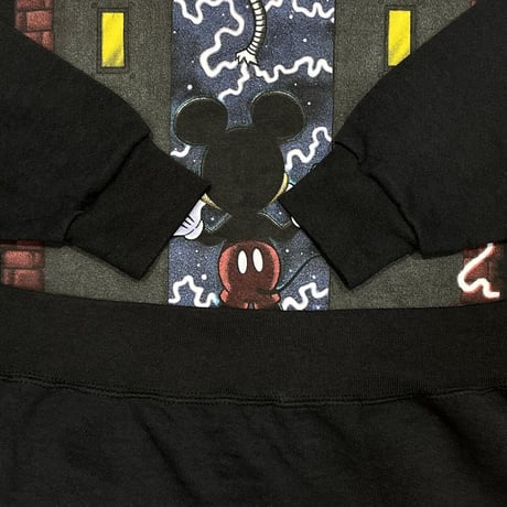 DISNEY VINTAGE MICKEY TOWER OF TERROR CREWNECK SWEAT BLACK FITS XL  1226