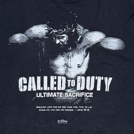 OLD & VINTAGE JESUS CALLED TO DUTY ULTIMATE SACRIFICE COD PARODY FITS XL 2844