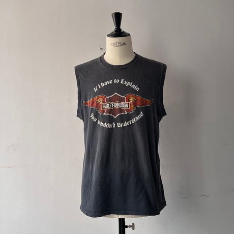 FADE is BEAUTIFUL [No.6]  HARLEY DAVIDSON 80s SCHOCH STROUDSBURG,PA. SLEEVELESS Hanes XL 3555