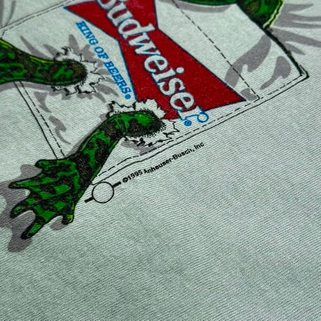 Budweiser 1995 FROG IN POCKET PRINT TEAL anvil XL 0175