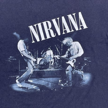 NIRVANA FROM THE MUDDY BANKS OF THE WISHKAH JACKET TEE NAVY FITS M-L 9509