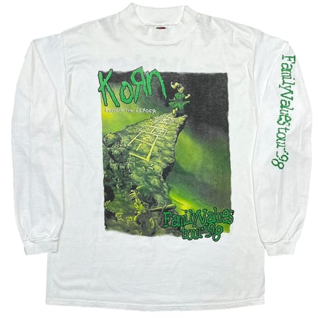 KORN FAMILY VALUE TOUR '98 LS WHITE FRUIT OF THE LOOM XL 4439