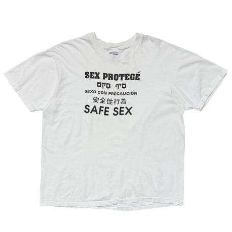 OLD & VINTAGE SAFE SEX 安全性行為 HANES WHITE XL 4043