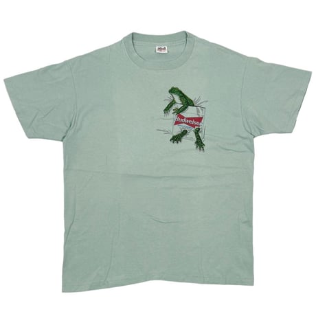 Budweiser 1995 FROG IN POCKET PRINT TEAL anvil XL 0175
