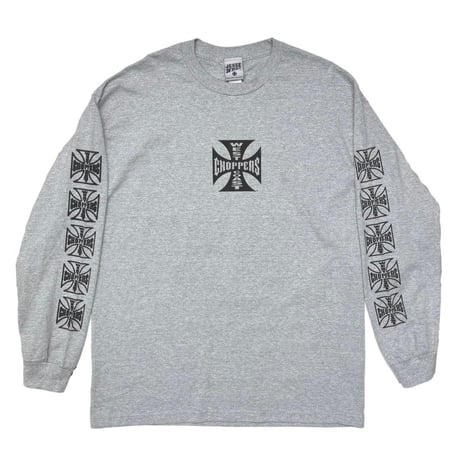 WEST COAST CHOPPERS IRON CROSS LS ASH GREY XL 8563