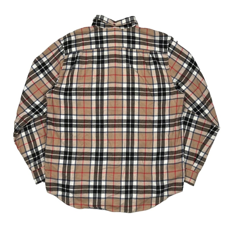 Supreme TARTAN FLANNEL LS SHIRT TAN XL | greatL