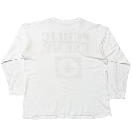 PUBLIC ENEMY TARGET LOGO BOOTLEG LS WHITE XXL FITS XL 0204