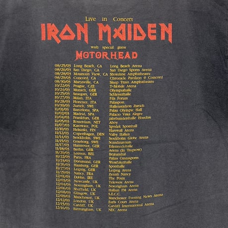 IRON MAIDEN 2003 LIVE IN CONCERT ALSTYLE LARGE 6623