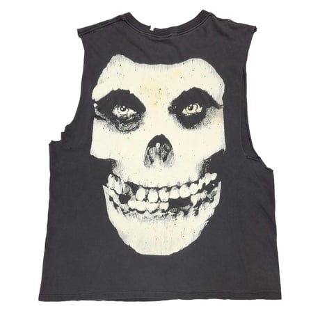 MISFITS SKULL DOUBLE SIDE GREEN SLEEVELES WILD OATS XL 3644