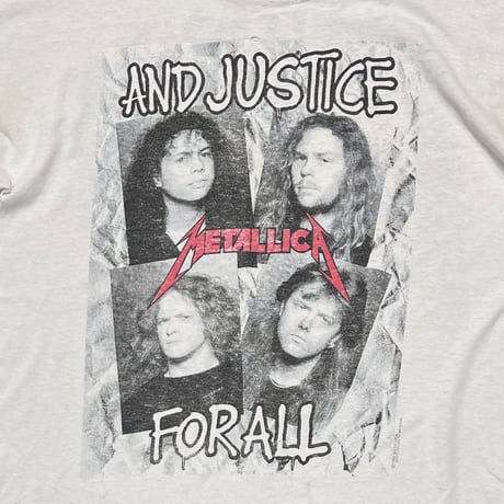 METALLICA 1988 AND JUSTICE FOR ALL WHITE METALLICA TAG XL 6509