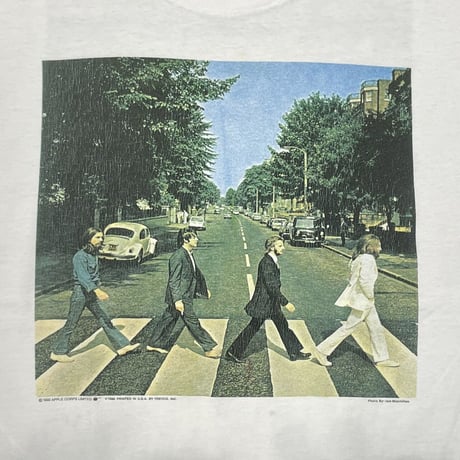 THE BEATLES ABBEY ROAD ALBUM JACKET WHITE GILDAN LARGE 6316
