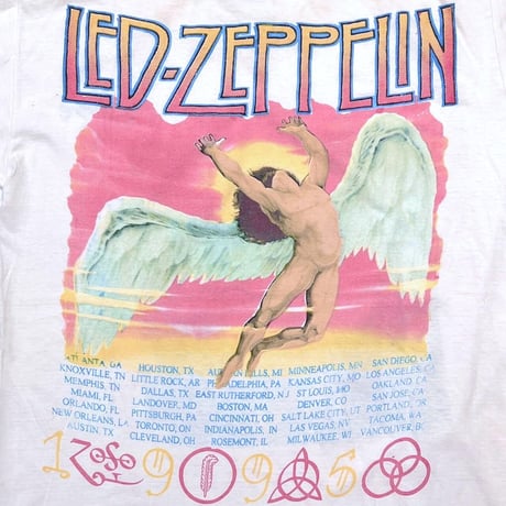 LED ZEPPELIN NO QUARTER WORLD TOUR 1995 WHITE LARGE 2070