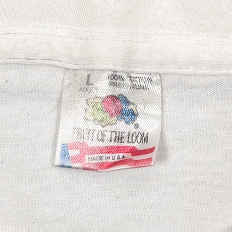 oasis BOX LOGO BACK CIRCLE PRINT WHITE FRUIT OF THE LOOM XL 1187