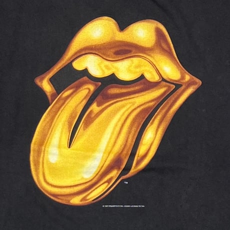 THE ROLLING STONES 1997-98 GOLD TONGUE BLACK BLUE RAIN XL 1564