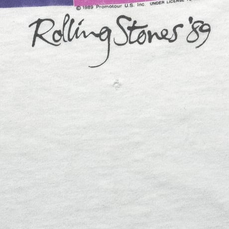 THE ROLLING STONES 1989 COLOR LIP & TONGUE POCKET WHITE FRUIT OF THE LOOM XL 5934