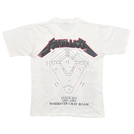 METALLICA STAGE SET 1991-1992 WHITE METALLICA TAG LARGE 1284