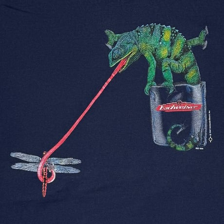 Budweiser 1997 LIZARD FAKE POCKET We could've been HUGE NAVY TEE JAYS XL 4001