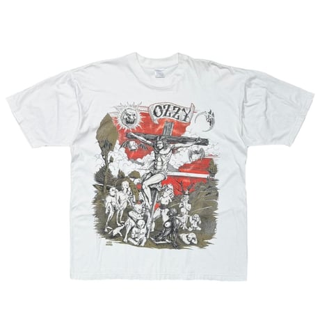OZZY OSBOURNE JESUS OZZY WHITE BRIGHT GREEN XL 0102