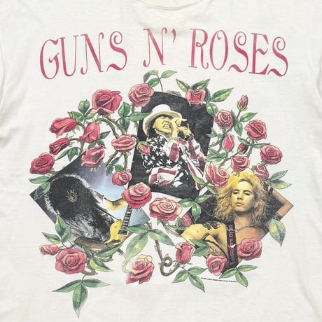 GUNS N' ROSES SKIN N' BONES WORLD TOUR '93 WHITE BROCKUM XL 0053