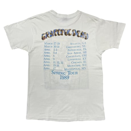 GRATEFUL DEAD 1989 SPRING TOUR WHITE FITS LARGE 0432