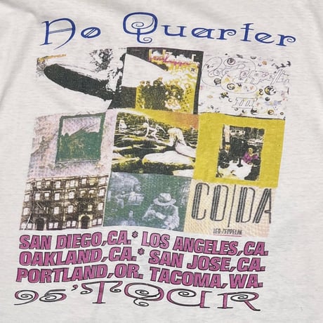 PAGE & PLANT NO QUARTER 1995 TOUR BOOTLEG WHITE FITS XL 5929