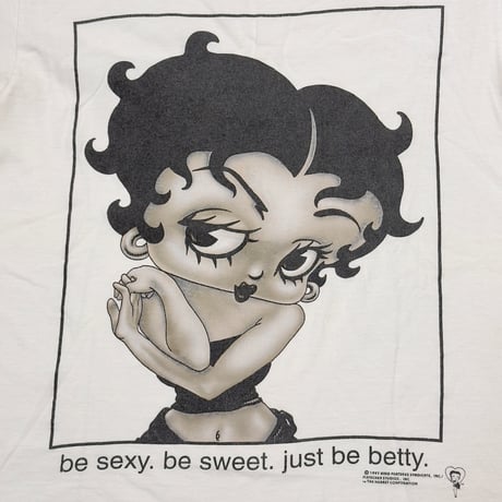 BETTY BOOP 1997 be sexy. be sweet. just be betty. CALVIN KLEIN PARODY WHITE CHANGES LARGE 6713
