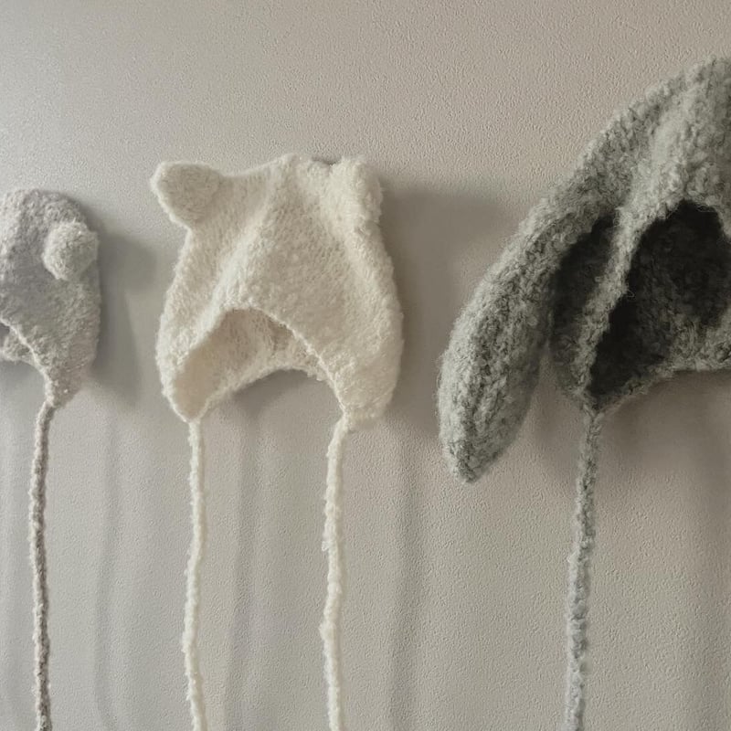 別珍フルボンネット a:ruco 耳が聴こえるフルボンネ 別珍フル