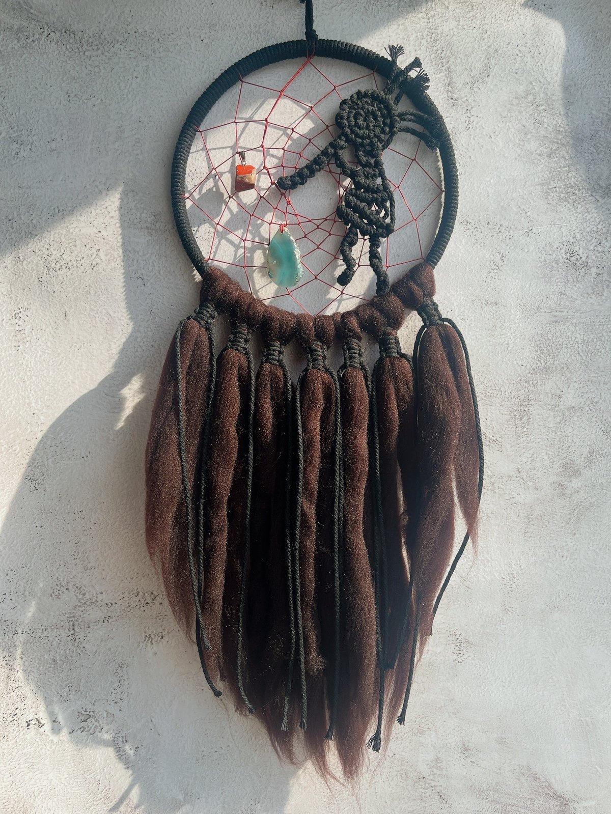 349-kokopelli dreamcatcher /black×red | Rutilus